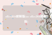 office2016破解版(ms office2016破解版)