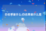 白名单是什么(白名单是什么意思)