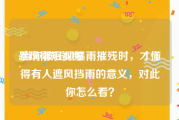 暴风雨短视频
:当你被狂风暴雨摧残时，才懂得有人遮风挡雨的意义，对此你怎么看？