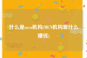 什么是mcn机构(MCN机构靠什么赚钱)