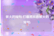 很火的短句(打麻将抖音很火的短句)