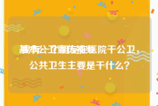 基本公卫宣传视频
:我有一个朋友在医院干公卫，公共卫生主要是干什么？