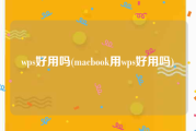 wps好用吗(macbook用wps好用吗)