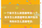 一个新手怎么做直播带货(一个新手怎么做直播带货,刚开始没有粉丝怎么直播带货)