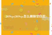 2019wps(2019wps怎么删除空白页)