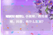 短视频有什么
:请问，视频，小视频，西瓜视频，抖音，有什么区别？