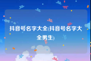 抖音号名字大全(抖音号名字大全男生)