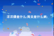 洋洋赚是什么(胃炎是什么病)