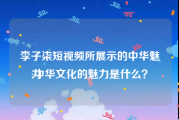 李子柒短视频所展示的中华魅力
:中华文化的魅力是什么？