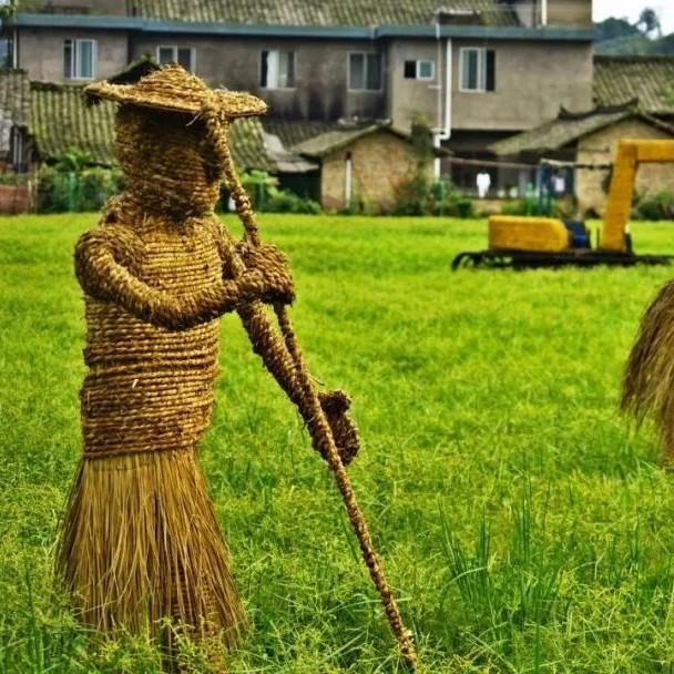 稻草人制作视频
:农村地里的稻草人，为什么不可以画五官？  第3张