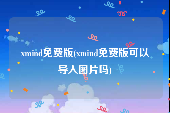 xmind免费版(xmind免费版可以导入图片吗)