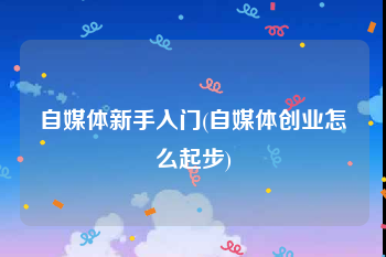 自媒体新手入门(自媒体创业怎么起步)