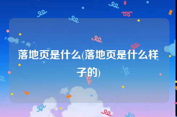 落地页是什么(落地页是什么样子的)