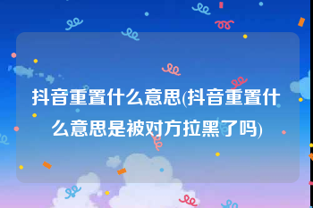 抖音重置什么意思(抖音重置什么意思是被对方拉黑了吗)