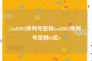 cad2012序列号密钥(cad2012序列号密钥64位)