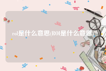 rol是什么意思(ROI是什么意思)