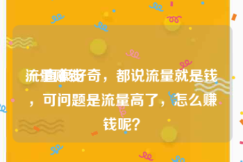 流量赚钱
:一直很好奇，都说流量就是钱，可问题是流量高了，怎么赚钱呢？