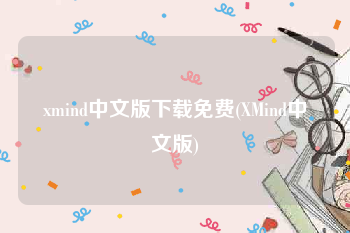 xmind中文版下载免费(XMind中文版)