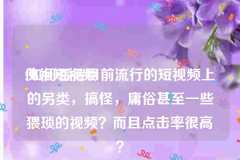 佛祖短视频
:如何看待目前流行的短视频上的另类，搞怪，庸俗甚至一些猥琐的视频？而且点击率很高？