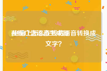 在线广告语音生成器
:电脑上怎么在线将语音转换成文字？