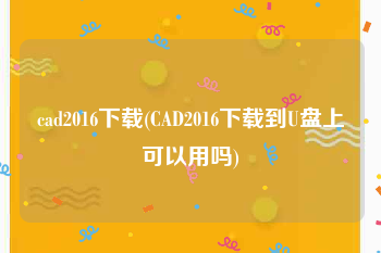 cad2016下载(CAD2016下载到U盘上可以用吗)